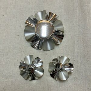 vintage MCM brooch and earring set